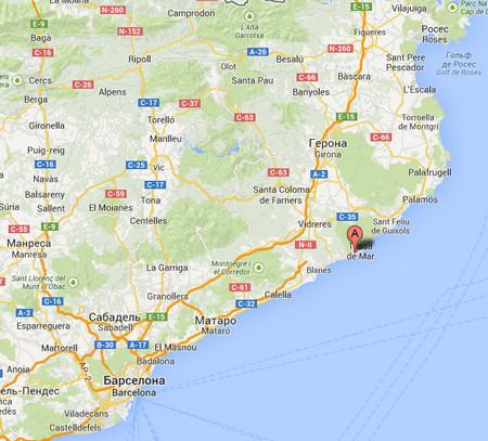 Жирона, Cala Llevado, Km. 18, Carretera de Lloret de Mar a Tossa de Mar.jpg
