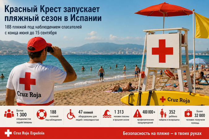 Подробнее о "Красный Крест выводит на пляжи Испании более 1300 спасателей на летний сезон"